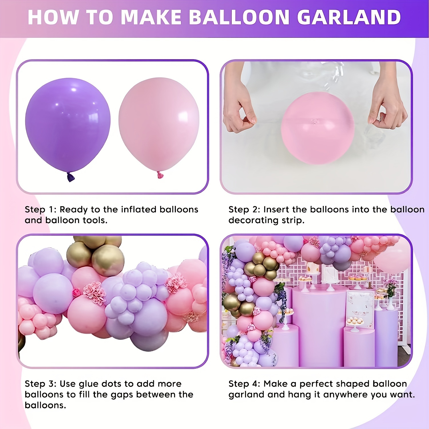 100 Pcs Macaron Violet Ballons Guirlande 18/12/5 Pouces - Temu Canada
