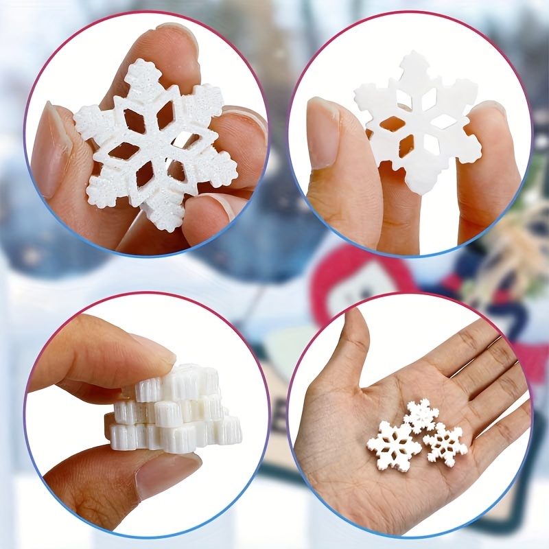 White Glitter Snowflake Christmas Decorations