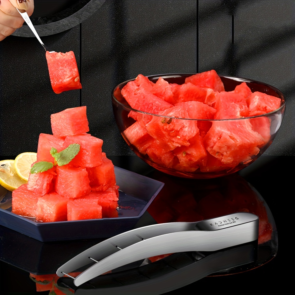 Watermelon Cutter Slicer, Stainless Steel Watermelon Cube Cutter Quickly  Safe Watermelon Knife, Fun Fruit Salad Melon Cutter For Kitchen Gadget,  Stainless Steel Forks Optional - Temu United Arab Emirates