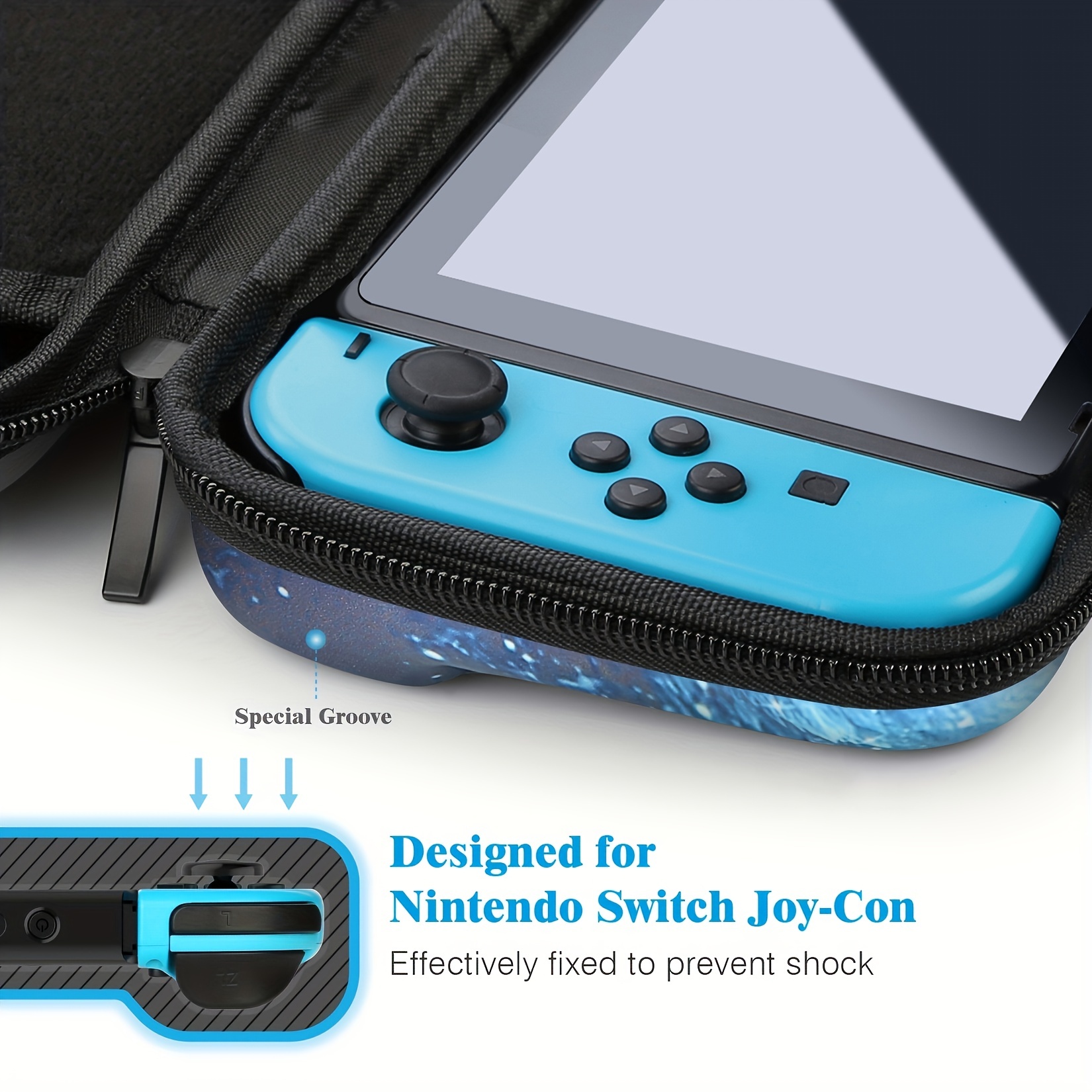 protective hard portable travel carry case shell pouch with pockets compatible with nintendo switch oled details 4