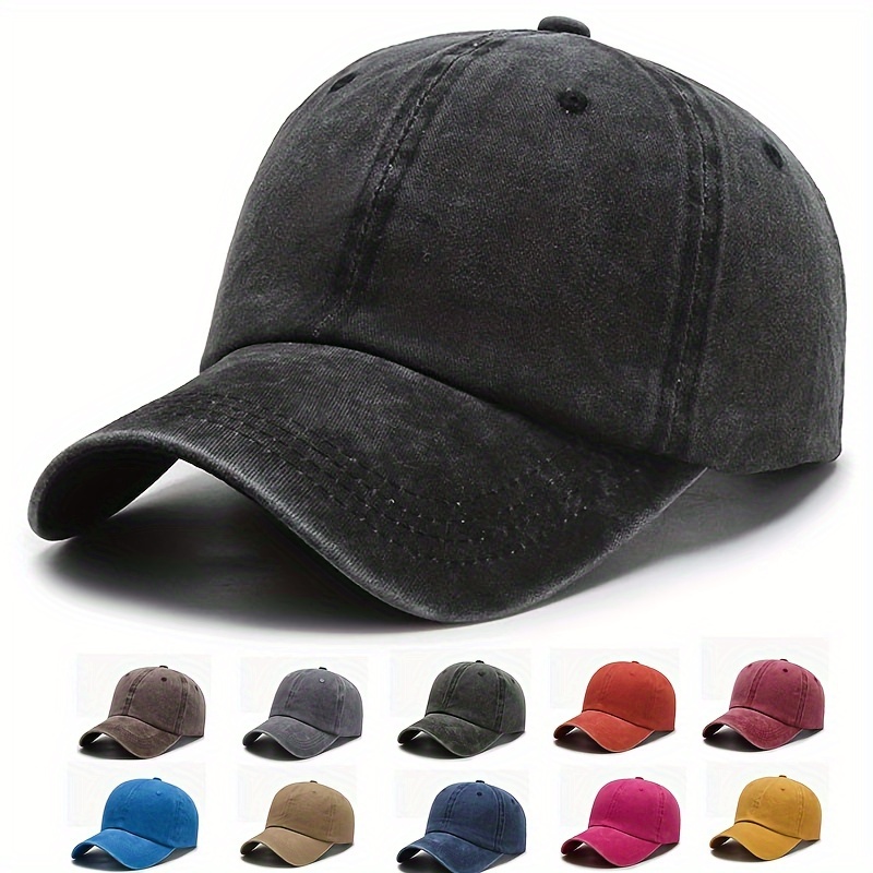 

1pc Unisex Distressed Vintage Washed Baseball Cap For Outdoor Sport, Golf, Fishing