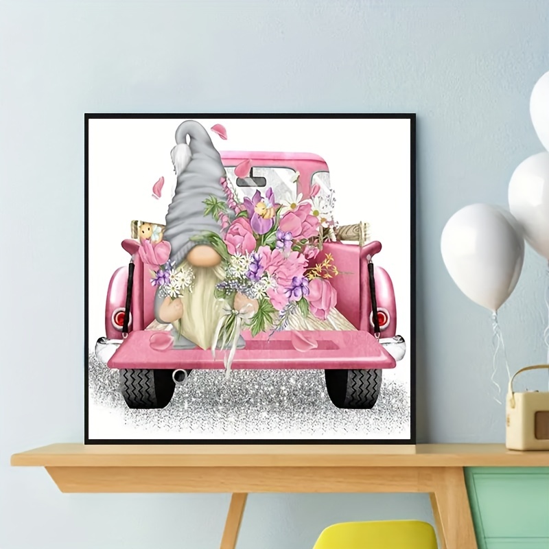 5d Diy Diamond Painting Gnome Truck Crystal Embroidery - Temu