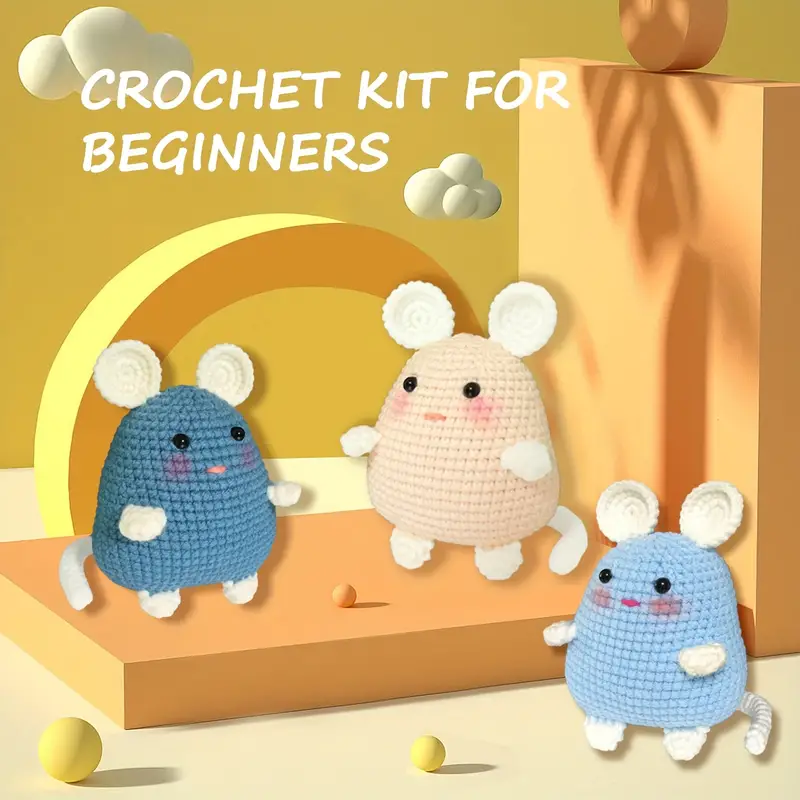 Crochet Kit For Beginners Little Mouse With Step-by-step English Video  Tutorials, Diy Knitting Kit With English Instruction, Beginner Crochet Kit  For Adults (tool Accessories Color Random) - Temu