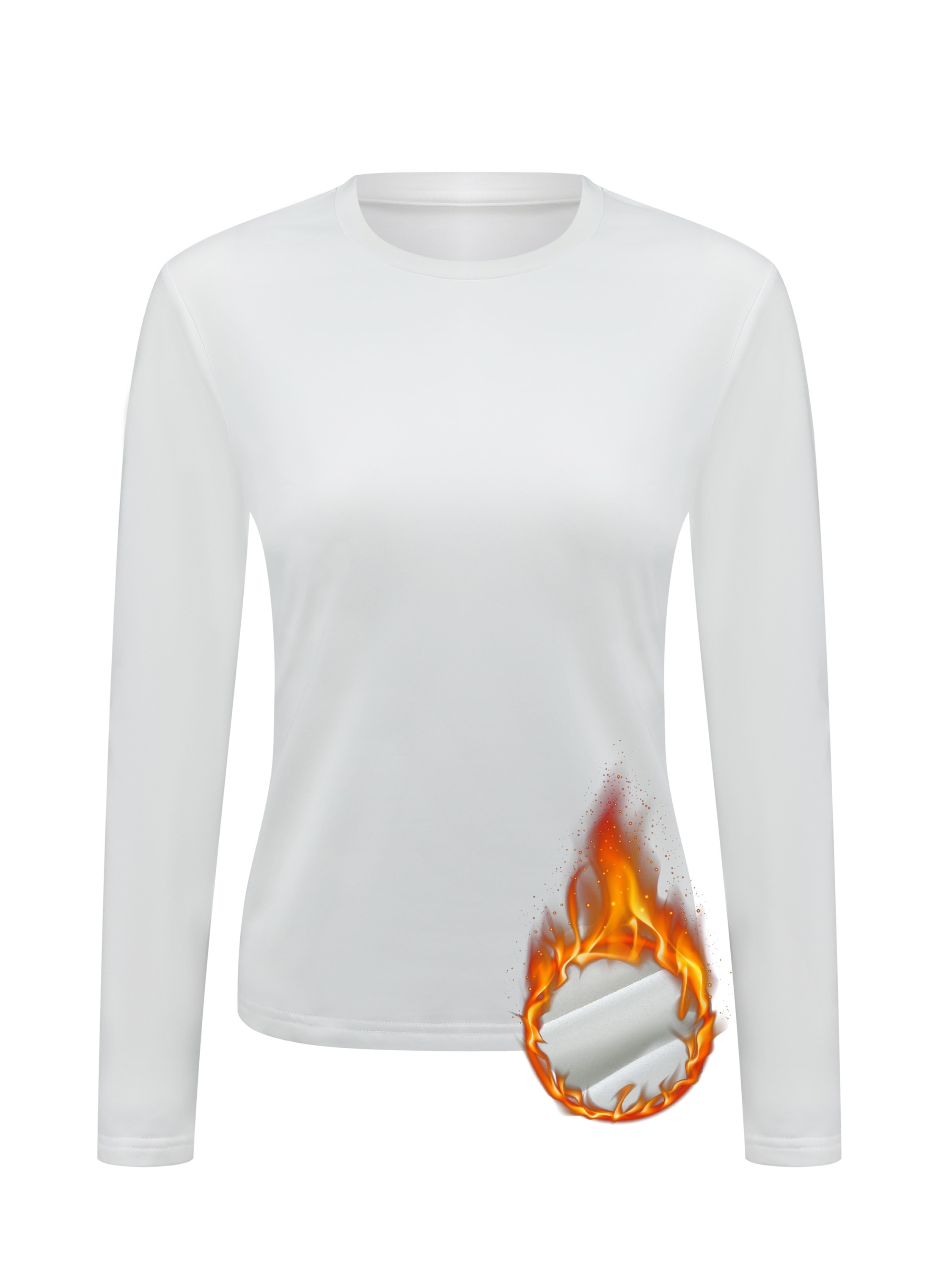 Camiseta termal de mujer cuello alto manga larga, Camisetas de mujer