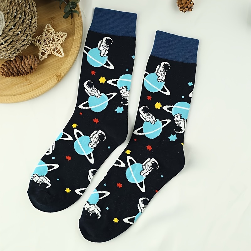 Calcetines ilustración de dibujos animados a cuadros coloridos lindos otoño  e invierno calcetines de hombre calcetines de mujer calcetines de algodón