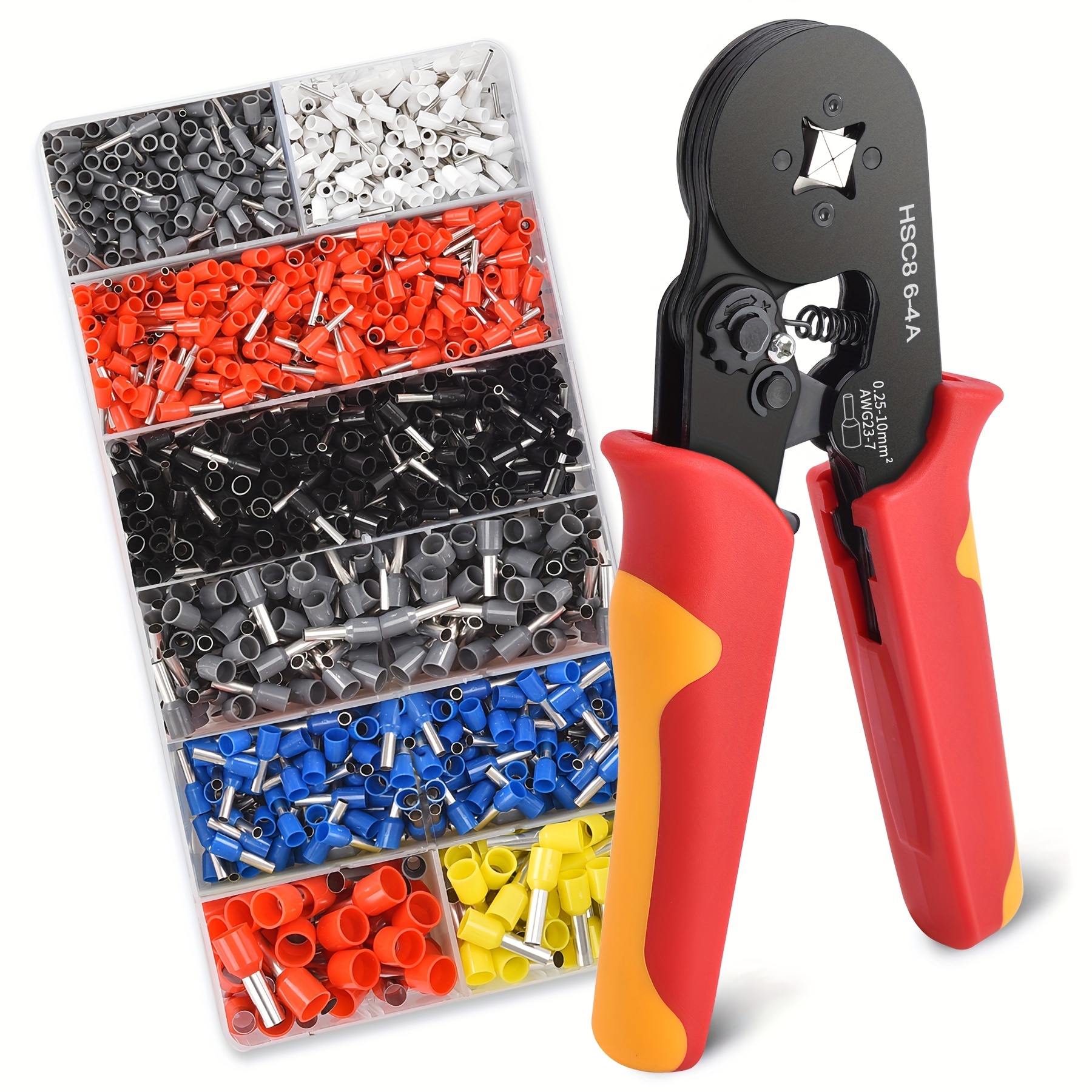 SHALL Wire Crimping Tool Ferrule Crimping Tool Kit with Wire Ferrules  Deutsch Crimp Tool 1800-Piece Wire Crimper Tool for AWG 28-7 (0.08-10mm² )  Electrical Wire Connectors 