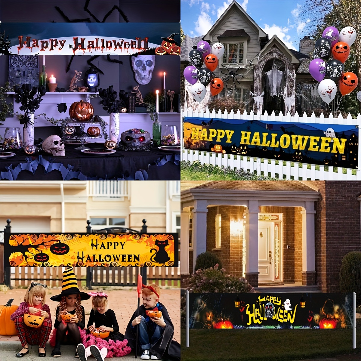 1pc Halloween Decorations Banner Scary Pumpkin Outdoor Flag