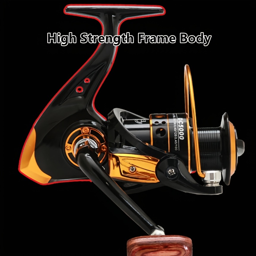 Fishing Spinning Reel, 5.2:1 Gear Ratio, Sturdy Aluminum Frame, Ultra  Smooth Powerful Spinning Fishing Reels for River/Lake/Sea Fishing LK6000