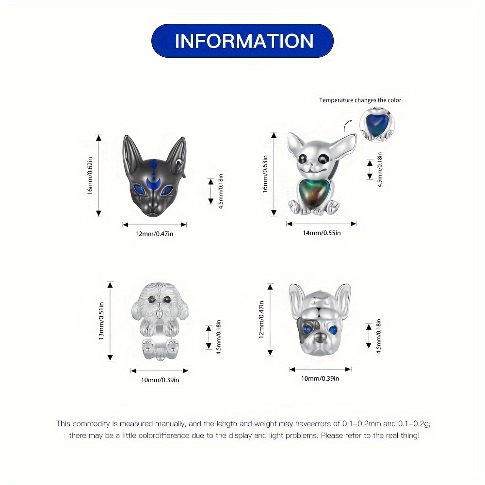 1pc Genuine 925 Sterling Silver Egyptian Cat Mysterious Beads Charms  Fit Original Bracelets Necklace Luxury Women DIY J