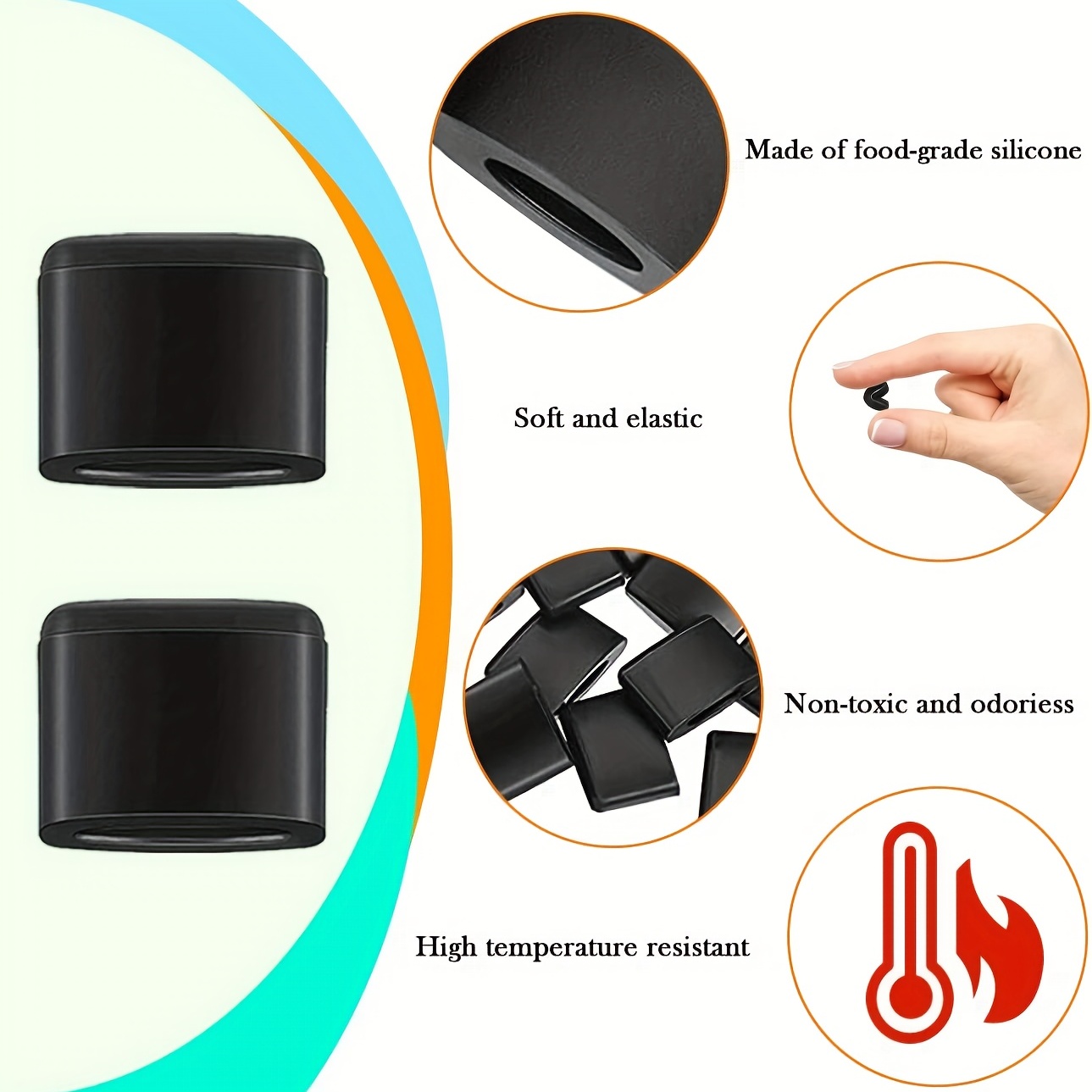 Air Fryer Rubber Feet for Gourmia Air Fryer Oven, 4 PCS Heat Resistant Food  Grade Anti-scratch Silicone Air Fryer Replacement Parts Tabs Tips