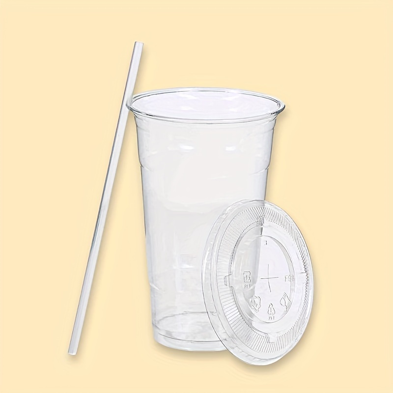 Lemonade Cups & Lids  32 oz. Plastic Cup with lid and straw