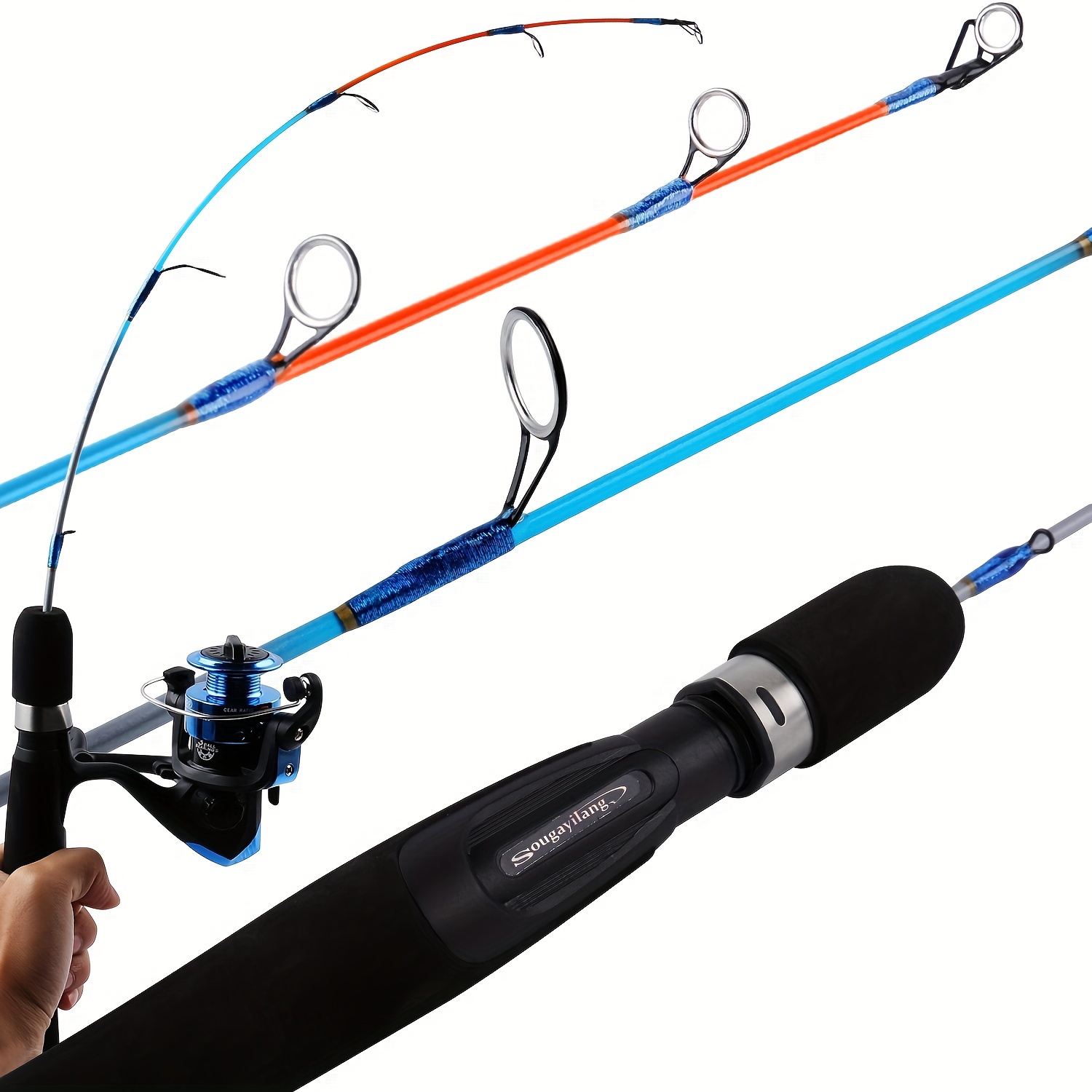 Sougayilang Ice Fishing Rod Portable Ice Fishing Pole Eva - Temu