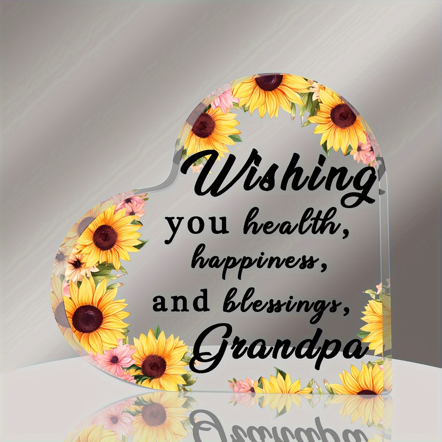 Acrylic Ornament Grandma Birthday Gifts Floral Theme Heart - Temu