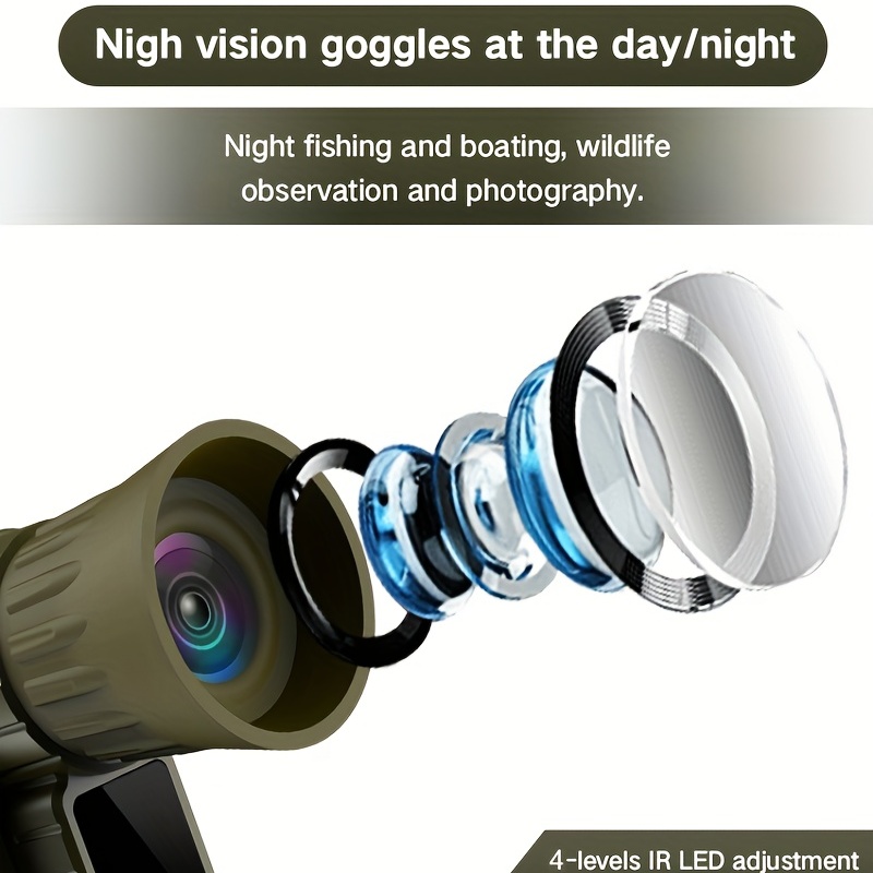1080p Full Hd Infrared Night Vision Monocular Goggles For - Temu
