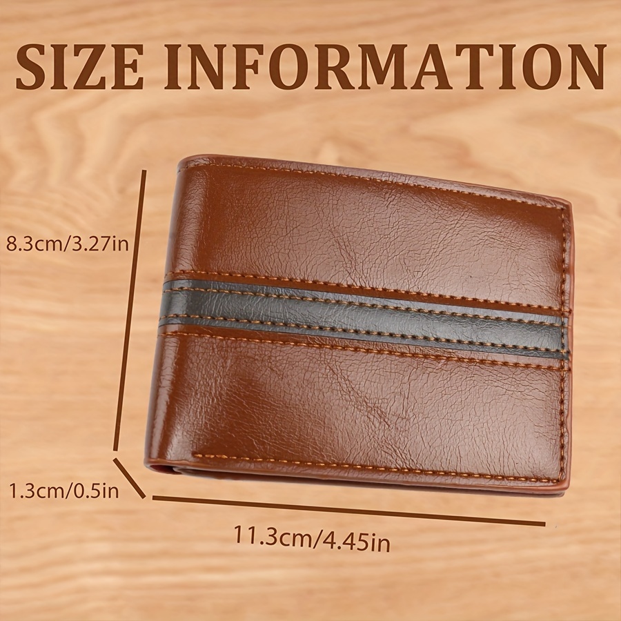 Men's PU Leather Figure Pattern Snap Button Short Wallet Multiple Card  Slots Purse Large Capacity Card Cash Holder