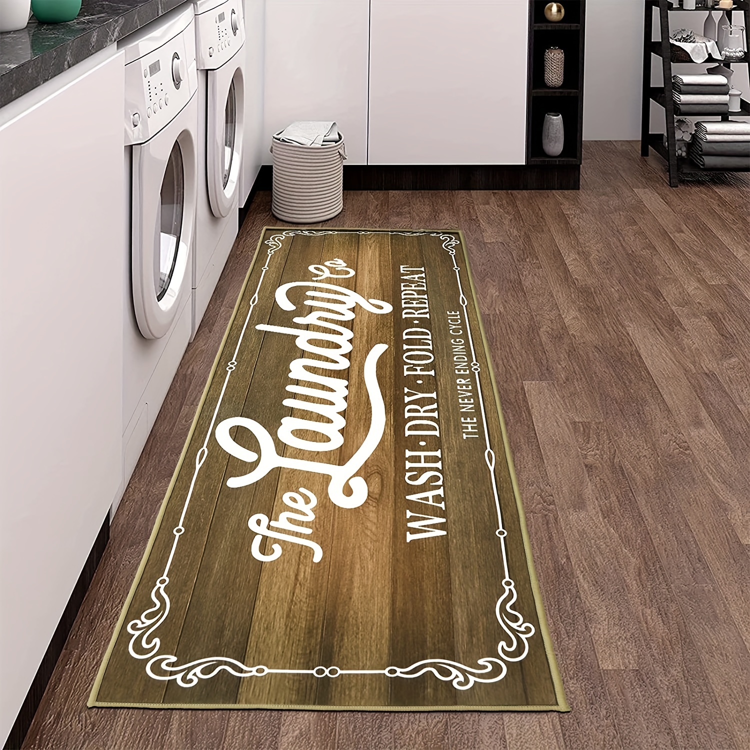 Laundry Room Rug Runner Brown, Non Slip Laundry Mat For Laundry Room Decor  Washable Floor Carpet For Laundry Room, Mudroom, Kitchen, Washroom, Fall  Home Decor - Temu