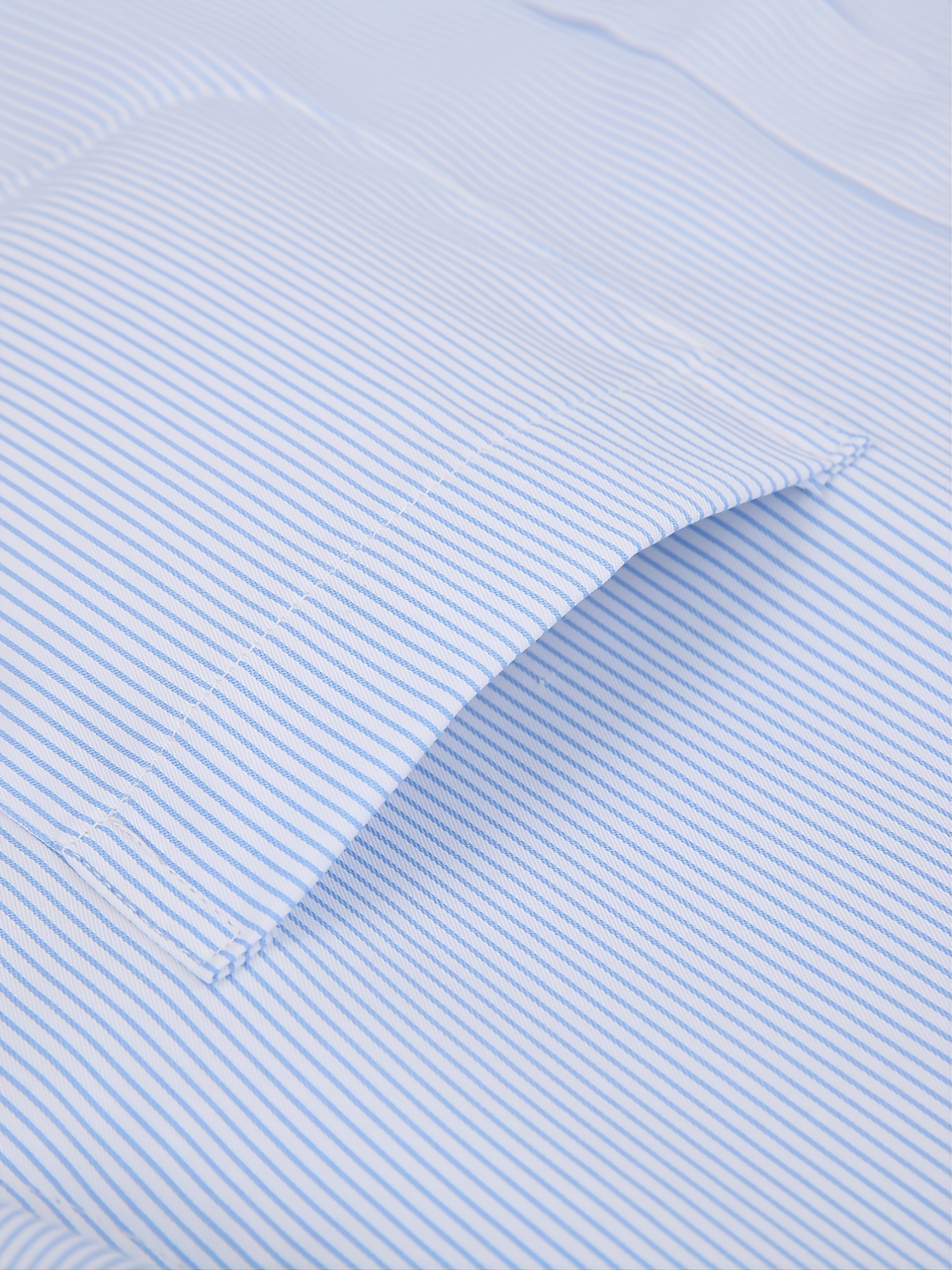 Light Blue striped poplin cotton Dress Shirt with pockets