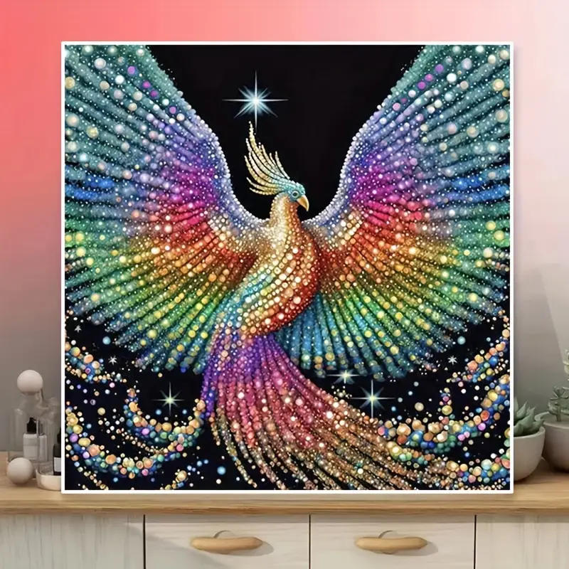 Pintura de diamantes 5D de imitación con diseño de hermosa ave colorida,  Kits de diamante de fantasía redondo completo, mosaico de diamantes de  imitac