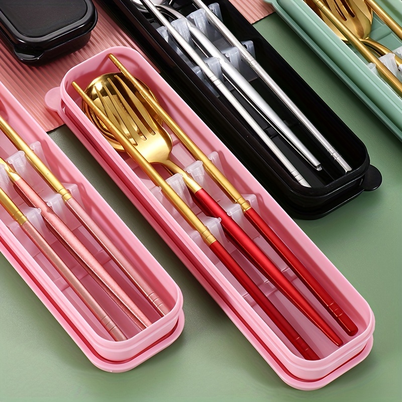 Travel Utensils with Case, Travel Silverware Cutlery Lunch Eating