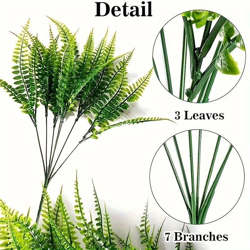 24 Bundles Artificial Ferns for Outdoors Fake Boston Fern Large Greenery  Plants