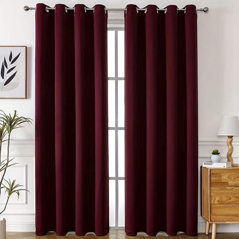 2 Panels Thickened Light proof Curtain Simple Style Curtain - Temu Australia