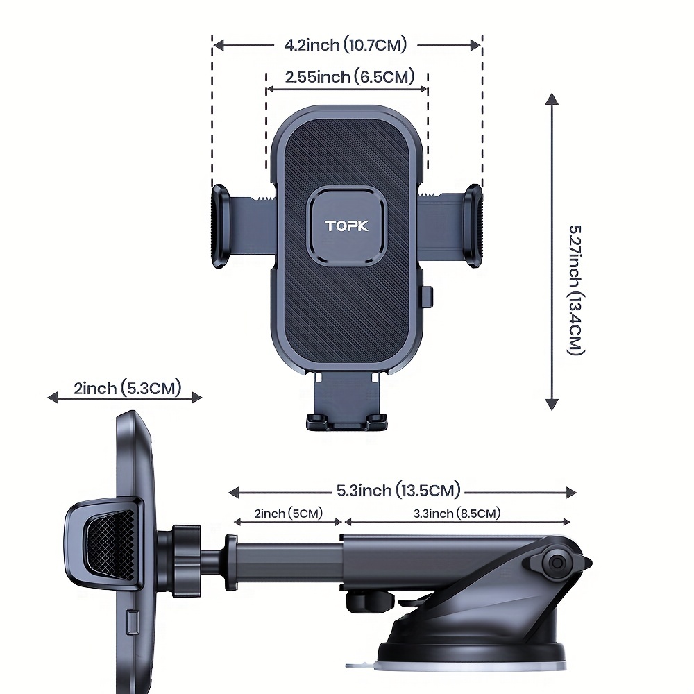 Car Phone Holder Mount [2023 Upgraded] Topk Handyhalterung - Temu