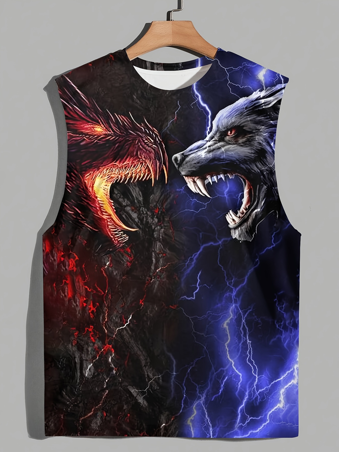 animal pattern 3d print tank top mens casual stretch sleeveless t shirt for summer gym workout training basketball multicolor 2