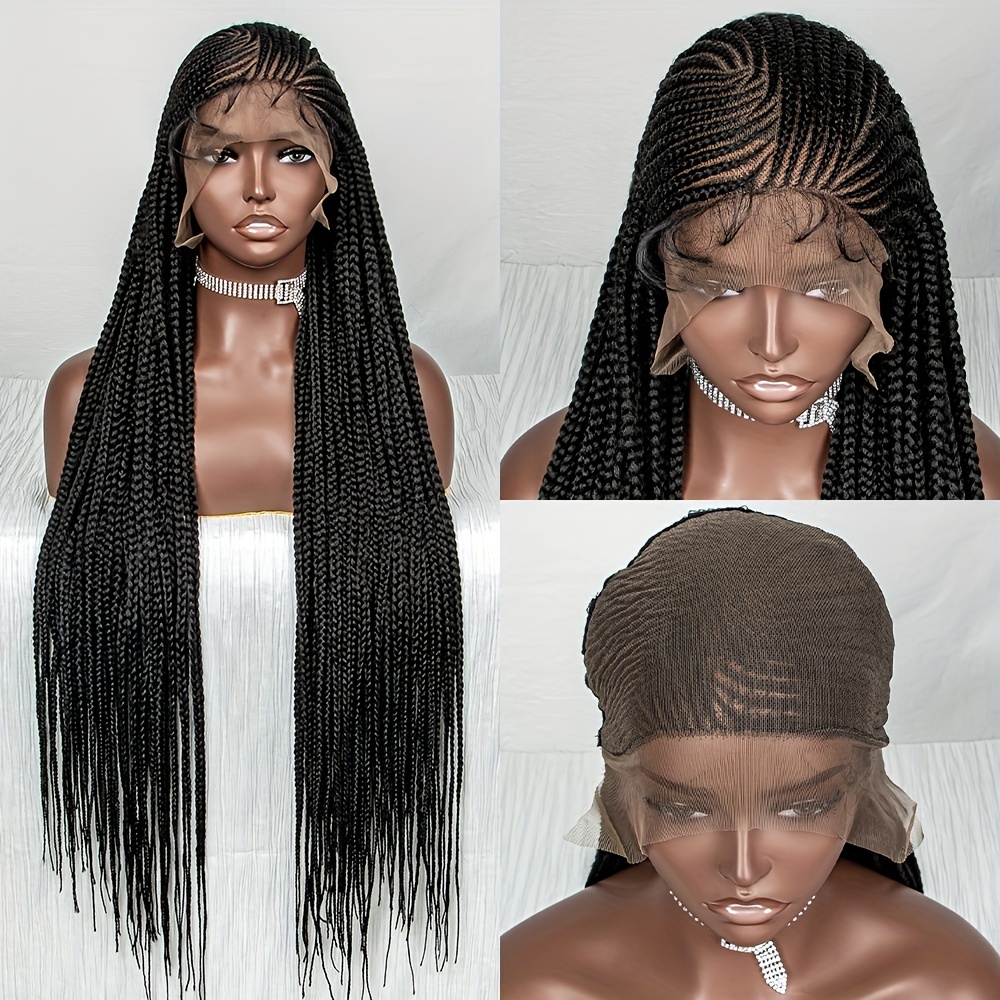 Full Long Knotless Classic Box Braid Synthetic Lace Wig Easy - Temu