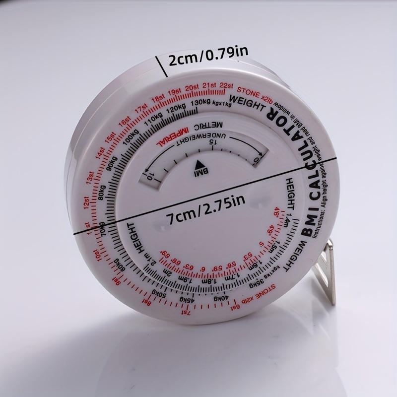Bmi Body Tape Measure Plastic Retractable Tape Metric Scale - Temu