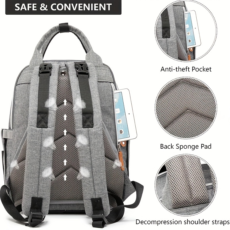 Large Capacity Mommy Bag, Multi-functional Portable Baby Storage Backpack  With Milk Bottle & Diaper Compartments - Temu