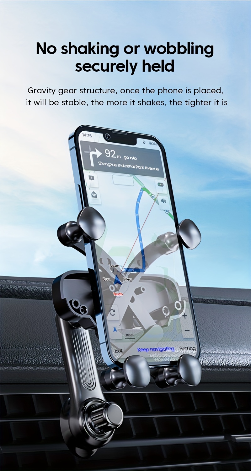 new gravity car phone holder air vent clip mount mobile cell stand car navigation phone stand details 4