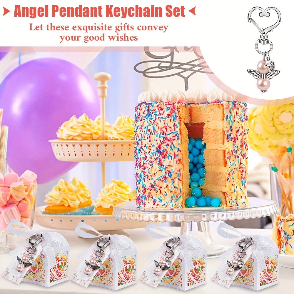 Temu 12pcs, Baby Shower Favors for Boys Baby Shower Party Favors Including Angel Keychains Favor Boxes and Thank You Cards Baby Shower Gifts for Boys