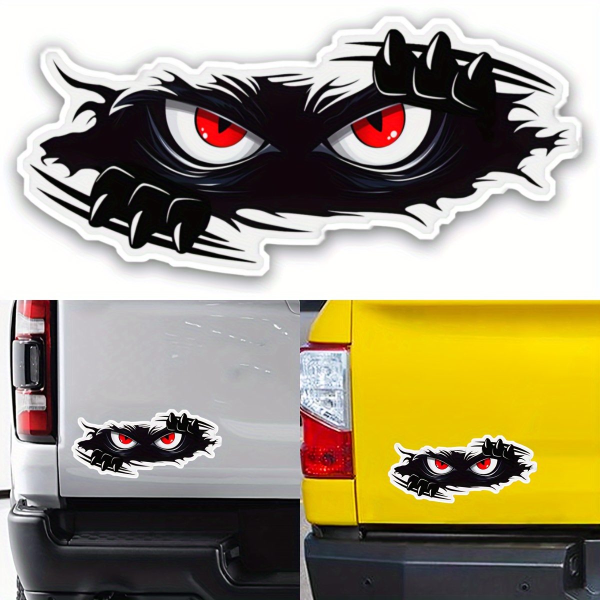 StickerTalk 4in x 2in Black Goofy Eyes Funny Sticker Vinyl Sticker Cup Vehicle Decal