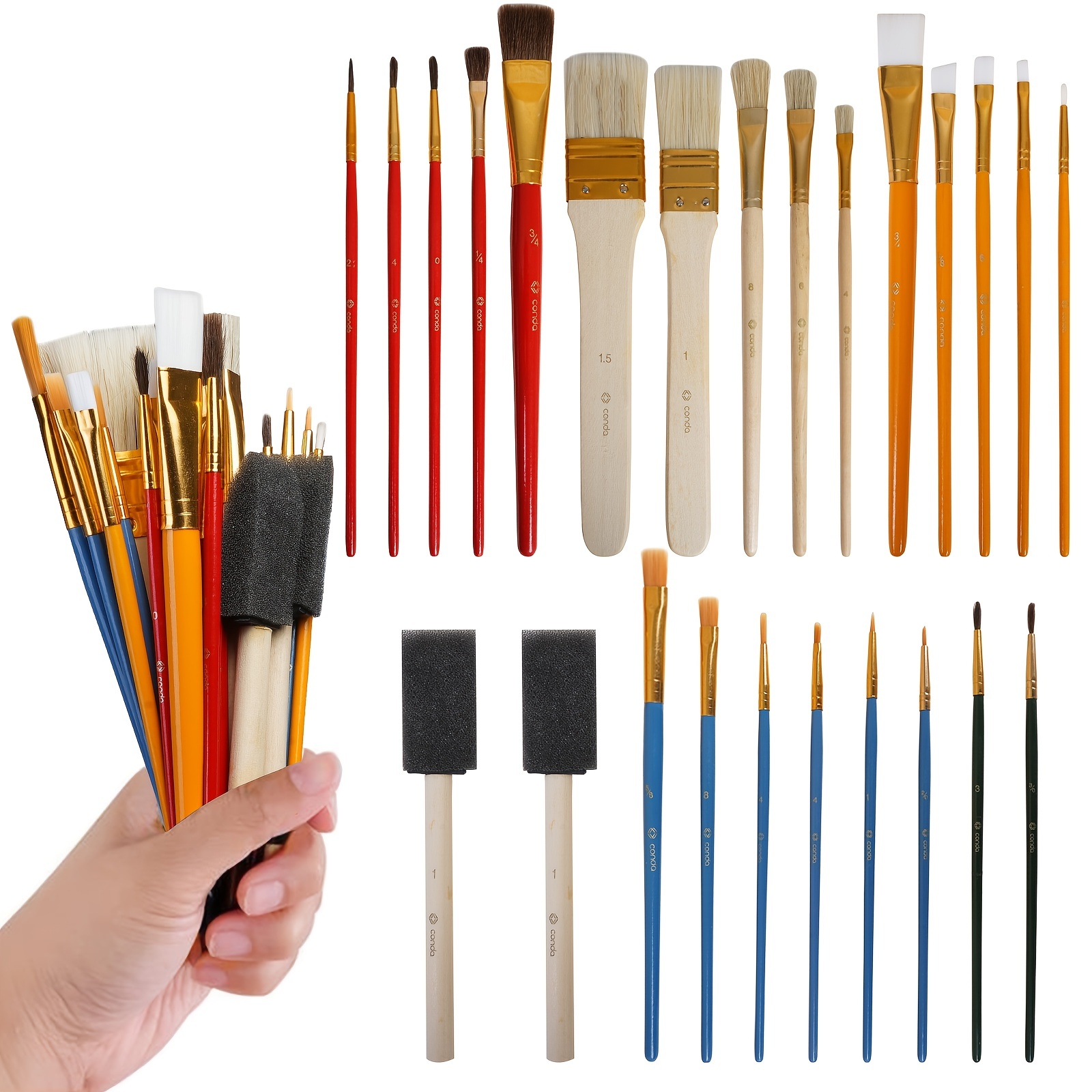 Transon Detail Thin Paint Brush Set 6pcs for Model Minature Craft and Art Painting