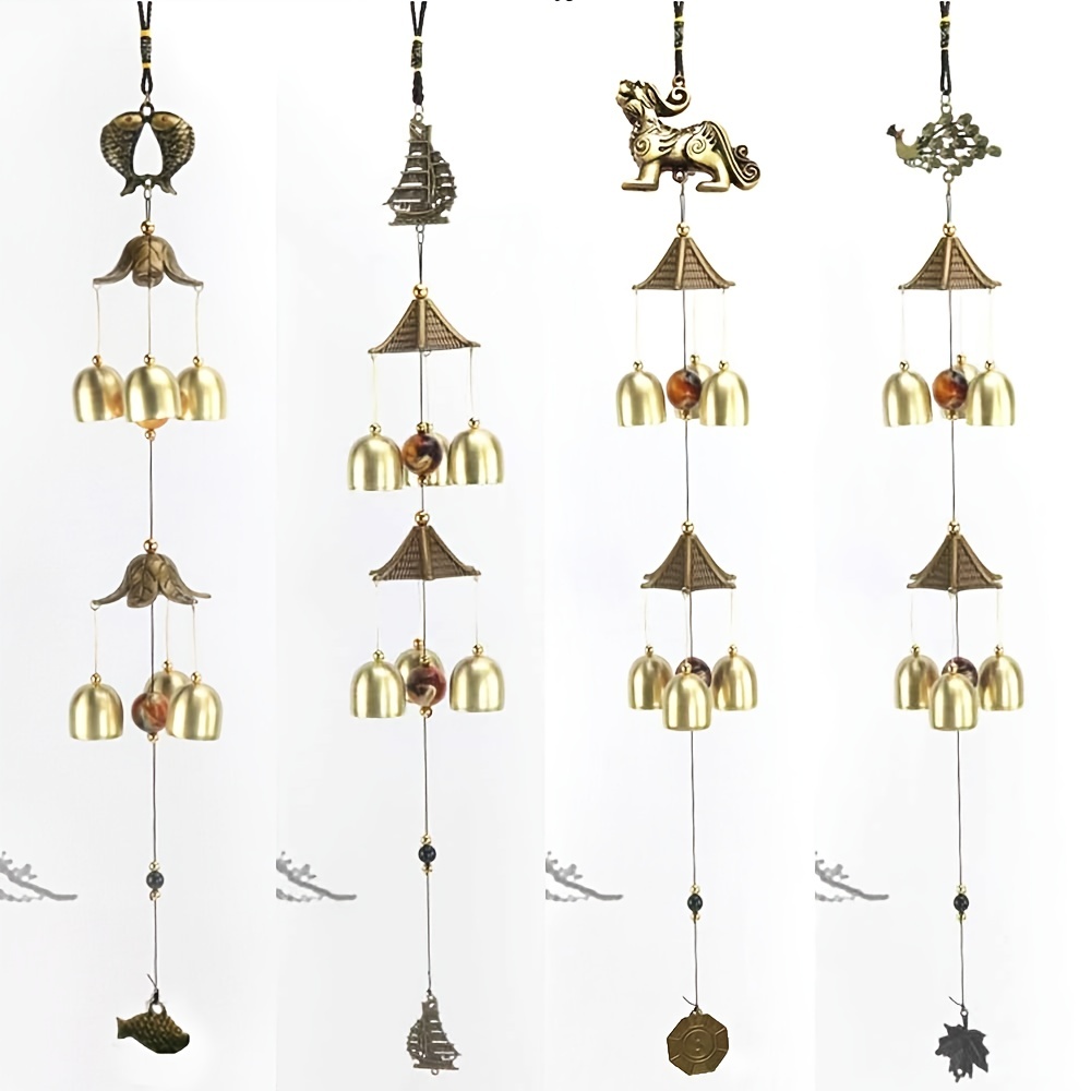 1pc Wind Chimes Vintage Metal Wind Chime Bells Chinese Feng Shui Lucky Bell Hanging Ornament For Home Outdoor Indoor Decor Garden Hanging Good Luck Blessing