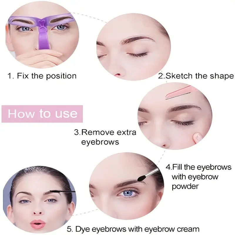 Eyebrow Stencils Eyebrow Template Eyebrow Shaping Kit 8 Styles Reusable Eyebrow Stencil With Handle And Strap Washable
