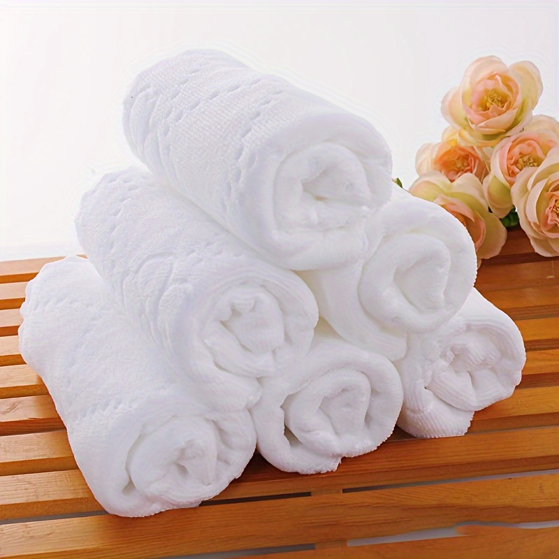 10pcs White Cheap Face Towel Small Hand Towels Kitchen Towel Hotel