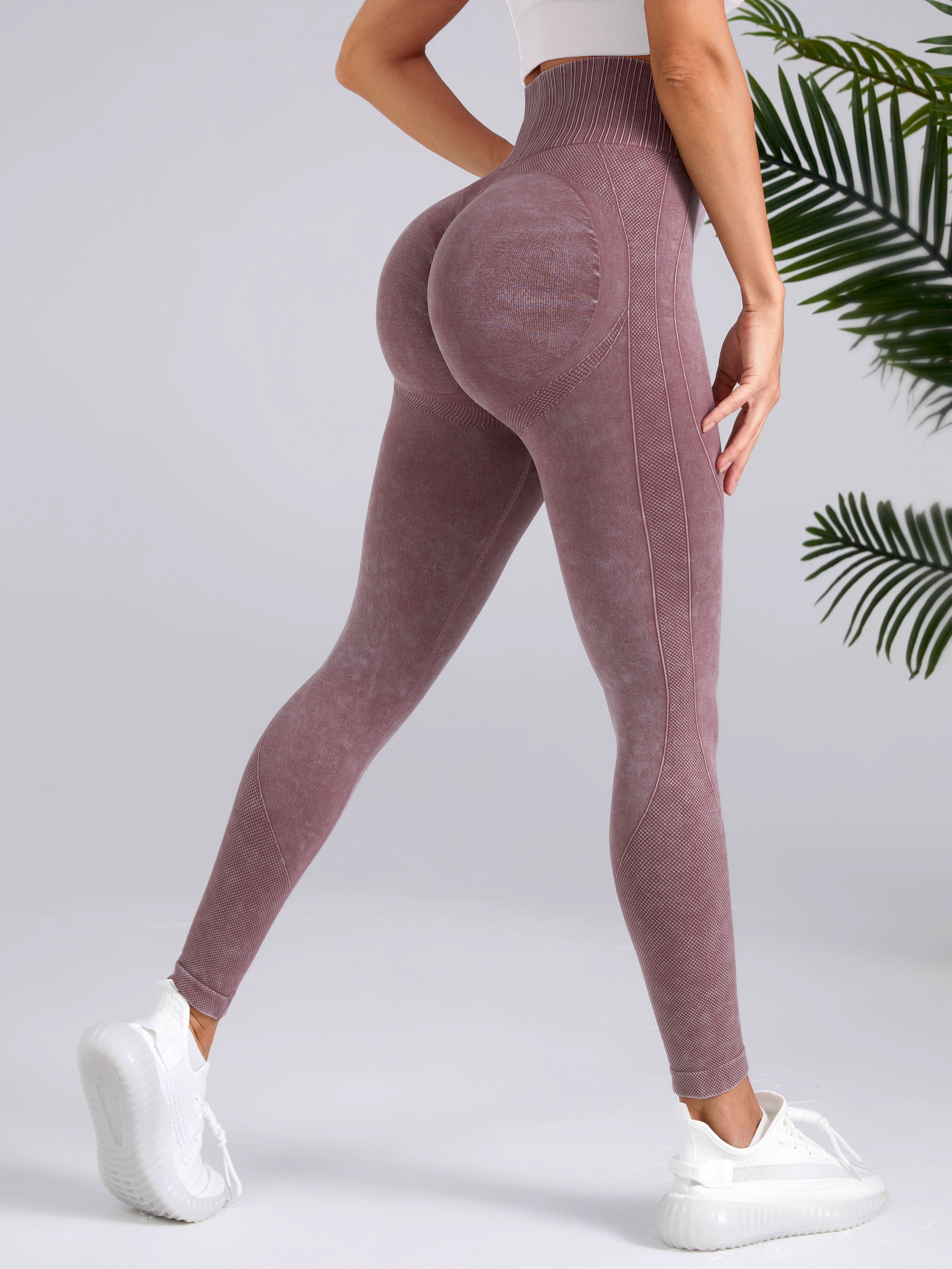 Dark Brown Workout Pants, High Waisted Yoga Leggings, Solid Color Long Women  Yoga Tights