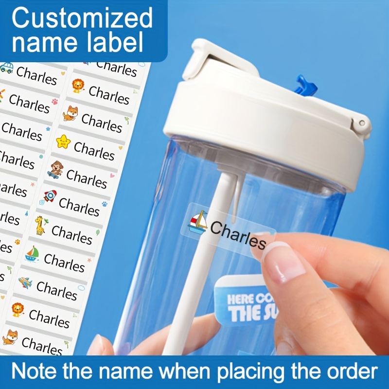 Custom Name Transparent Stickers Waterproof Personal Office - Temu