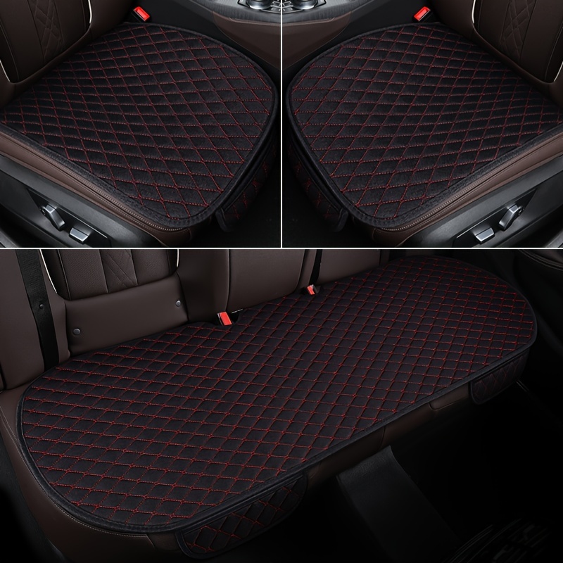 Flax Car Seat Cover Front Rear Linen Fabric Cushion - Temu