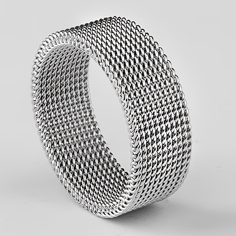 Men's Variable Grid Mesh Band Ring