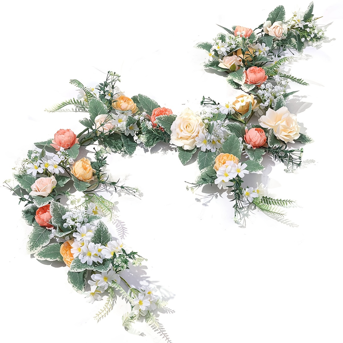 Pink Artificial Rose Garland for Wedding Decor