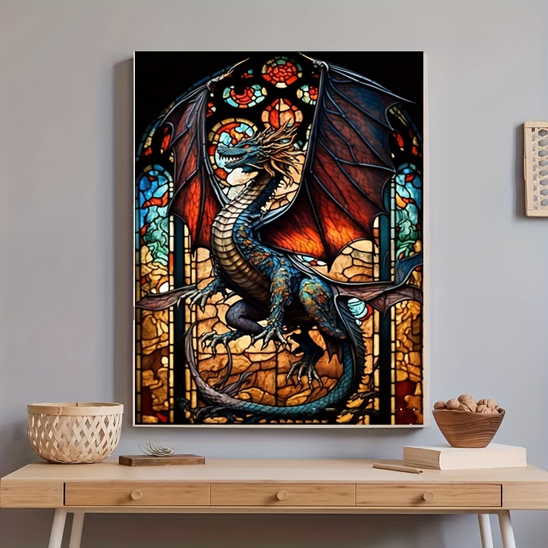 5D DIY Diamond Painting For Adults And Beginners Dragon Diamond Painting  For Living Room Bedroom Decoration 30*30cm/11.8inx11.8inch
