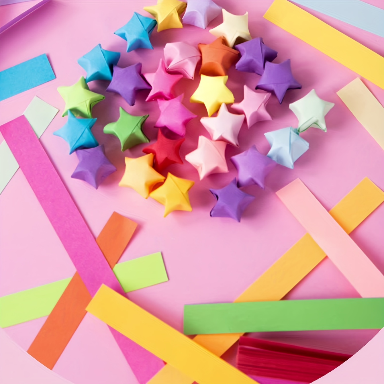 Star Origami Gradient Color Luminous Lucky Star Paper Pentagram