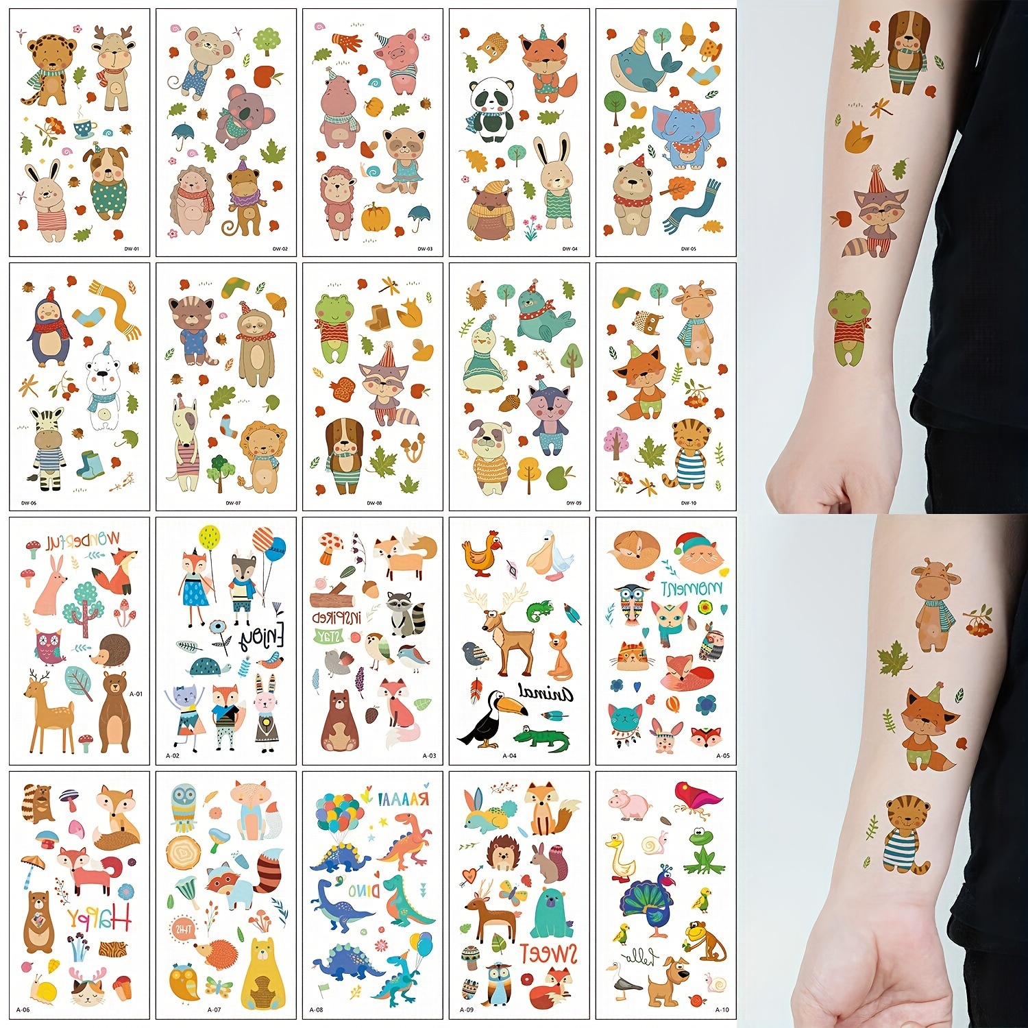 Pegatinas Tatuaje Panda Pegatinas Tatuaje Divertidas Dibujos - Temu