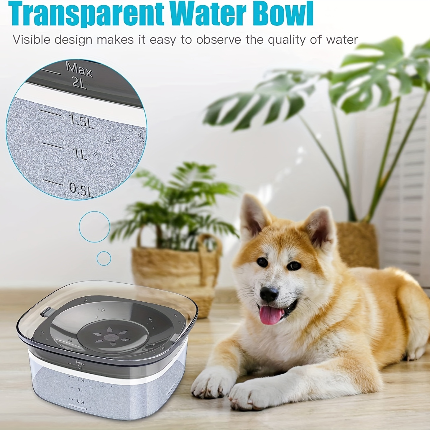 Dog Bowl No Spill Pet Water Bowl No Drip Slow Water Feeder - Temu