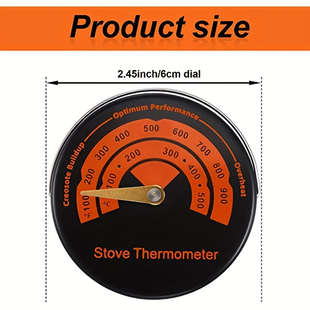 1pc Magnetic Stove Thermometer Oven Temperature Meter For Wood