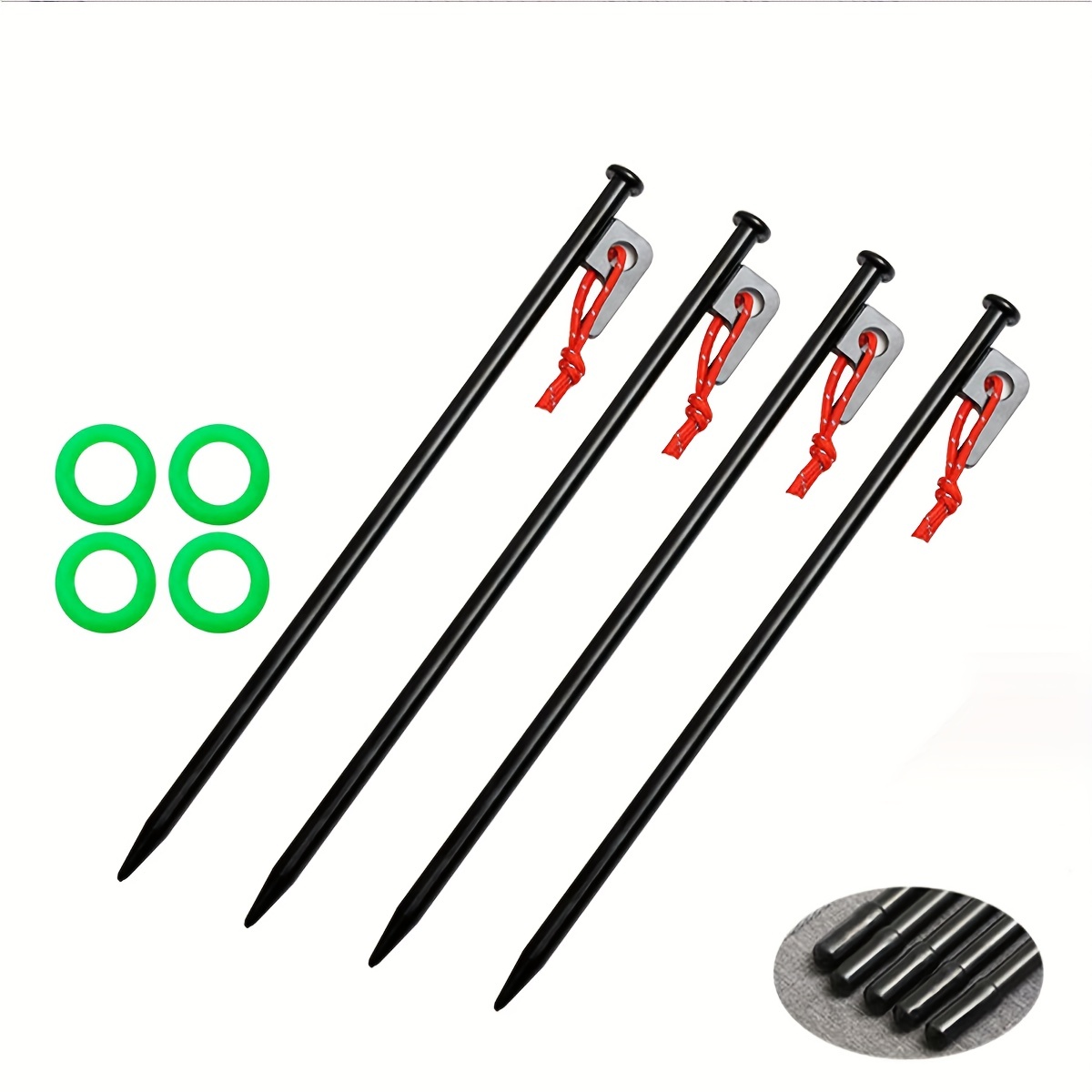 4pcs Outdoor 25cm Luminous Nail Camping Tent Peg Steel Stake Tent  accessories