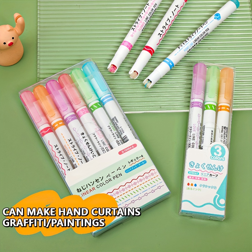 Pretty Marker Series Dual-Sided Markers and Highlighters set (6pcs