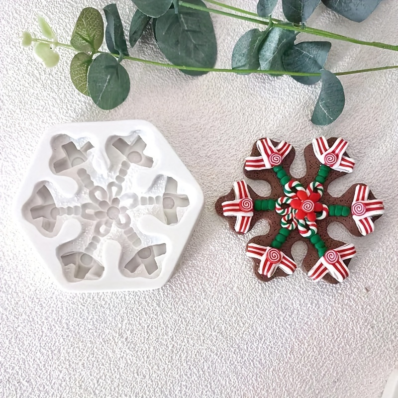 Christmas Snowflake Silicone Mold Fondant Baking Decorating Border Cake  Mould 3D